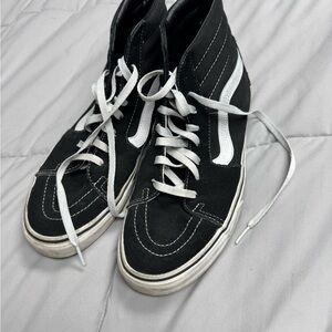 Vans Black and White High-Top Sneakers